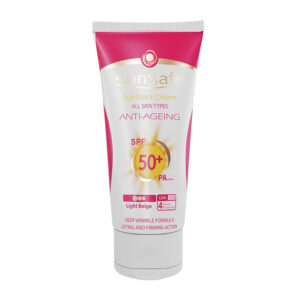 کرم ضد آفتاب ضد چروک بی‌رنگ SPF 50 سان سیف