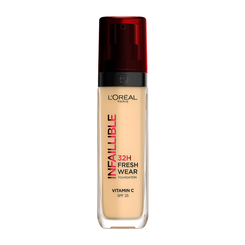 L'Oreal Infallible 32H Fresh Wear Foundation - 120 Golden Vanilla کرم پودر شیشه ای اینفالیبل لورآل ۱۲۰