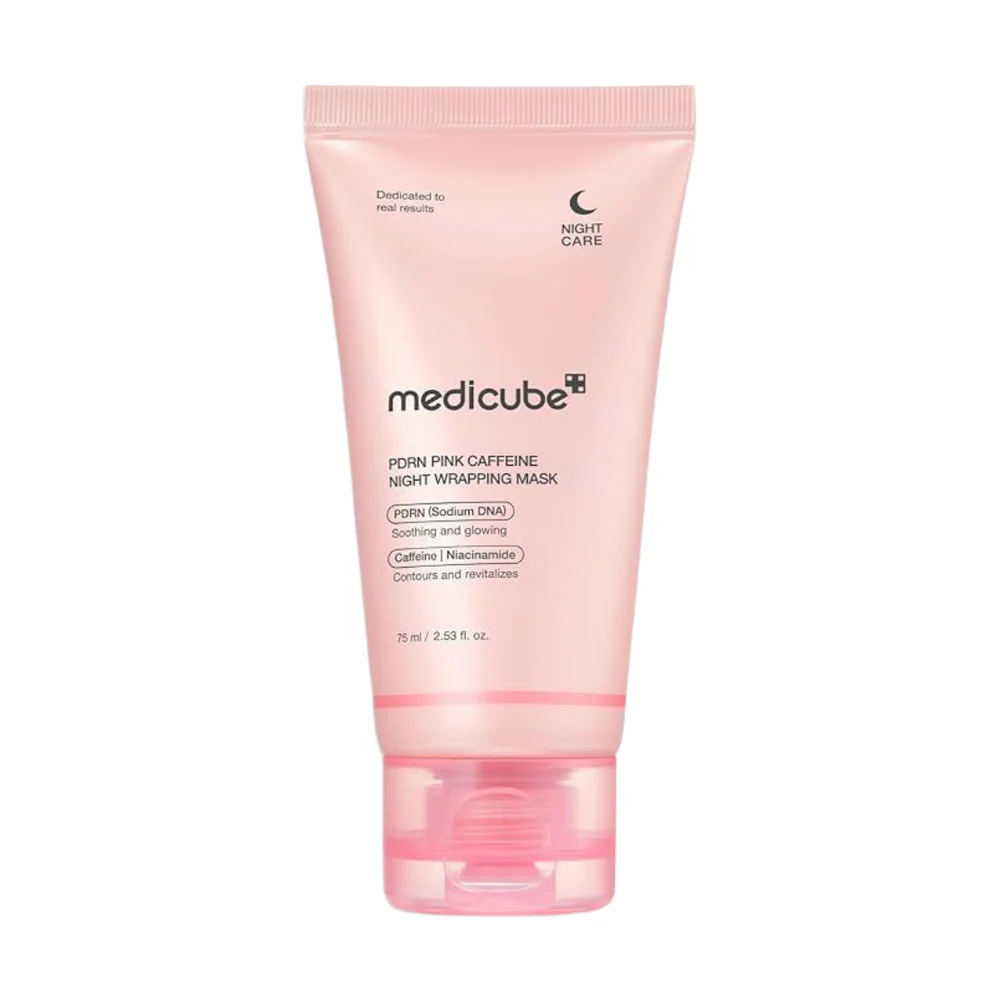 Medicube PDRN Pink Caffeine Night Wrapping Mask ماسک شب جوانساز کافئین و PDRN مدیکیوب