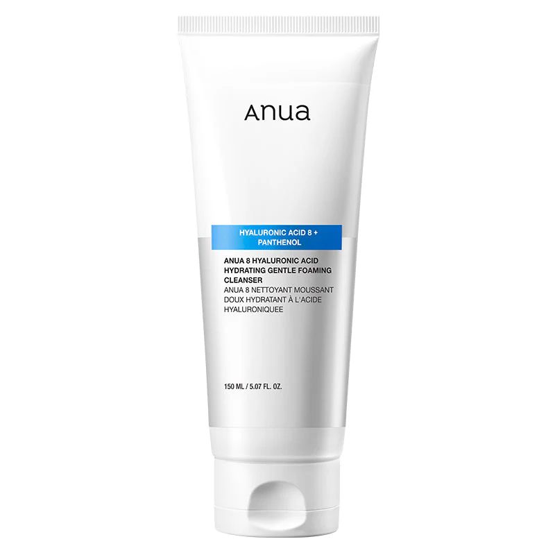 Anua 8 Hyaluronic Acid Hydrating Gentle Foaming Cleanser فوم شوینده ملایم هیالورونیک اسید و پنتنول ۸ آنوا