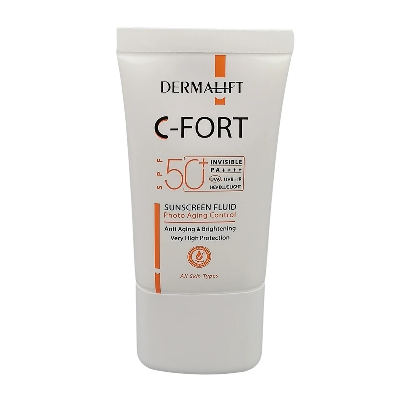 Dermalift C-Fort Invisible Sunscreen Fluid SPF50 فلوئید ضد آفتاب سی فورت درمالیفت