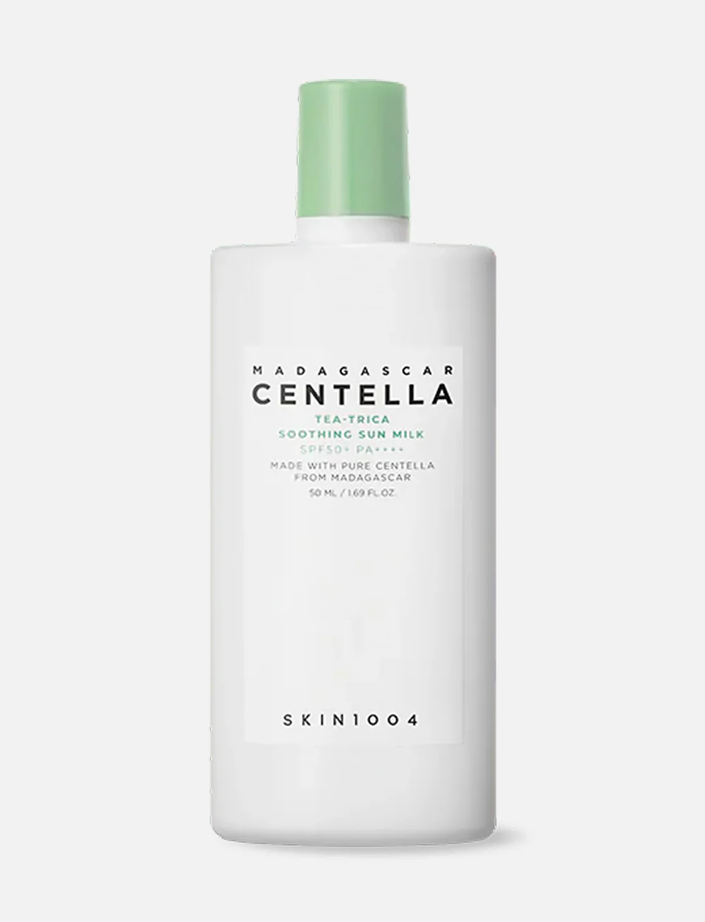 Skin1004 Madagascar Centella Tea-Trica Soothing Sun Milk۱ کرم ضد آفتاب چای سبز سنتلا SPF 50 اسکین ۱۰۰۴