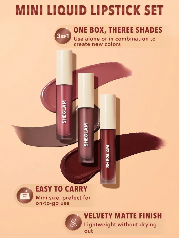 ست رژ لب مایع Matte Allure شیگلم ۳عددی 1 ست رژ لب مایع Matte Allure شیگلم