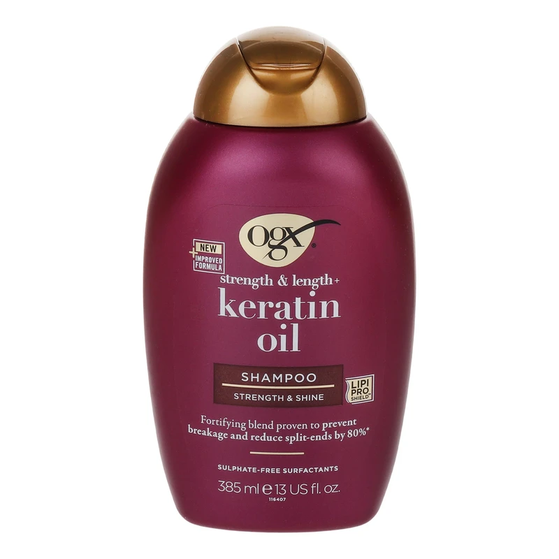 OGX Strength & Length + Keratin Oil Shampoo شامپو روغن کراتین او جی ایکس