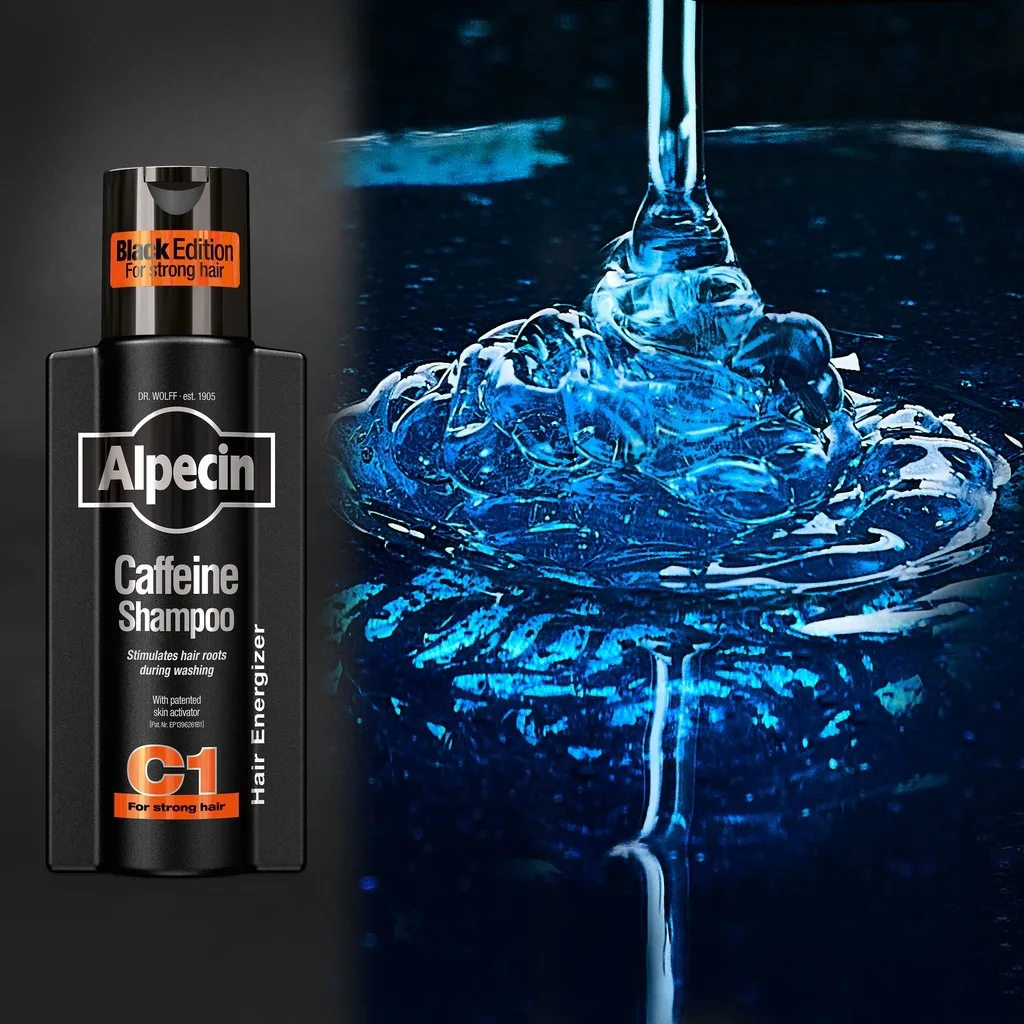 شامپو کافئین ضد ریزش بلک ادیشن Black Edition آلپسین ۲۵۰میل 1 شامپو کافئین ضد ریزش بلک ادیشن Black Edition آلپسین