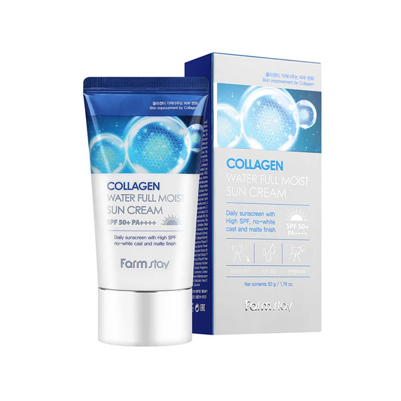 Farmstay Collagen Water Full Moist Sun Cream ضد آفتاب کلاژن واتر SPF 50 فارم استی