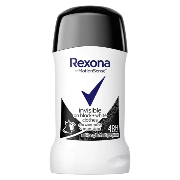 Rexona Invisible On Black + White Clothes Antiperspirant Stick استیک ضد تعریق زنانه Invisible On Black And White رکسونا