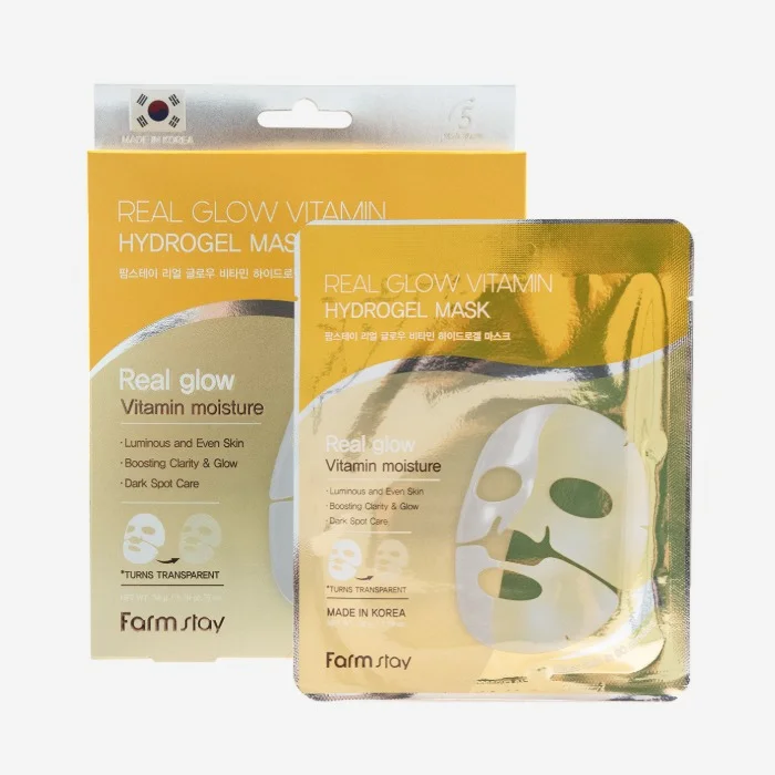 Farmstay Real Glow Vitamin Hydrogel Mask ماسک ورقهای روشن کننده Glow Vitamin فارم استی