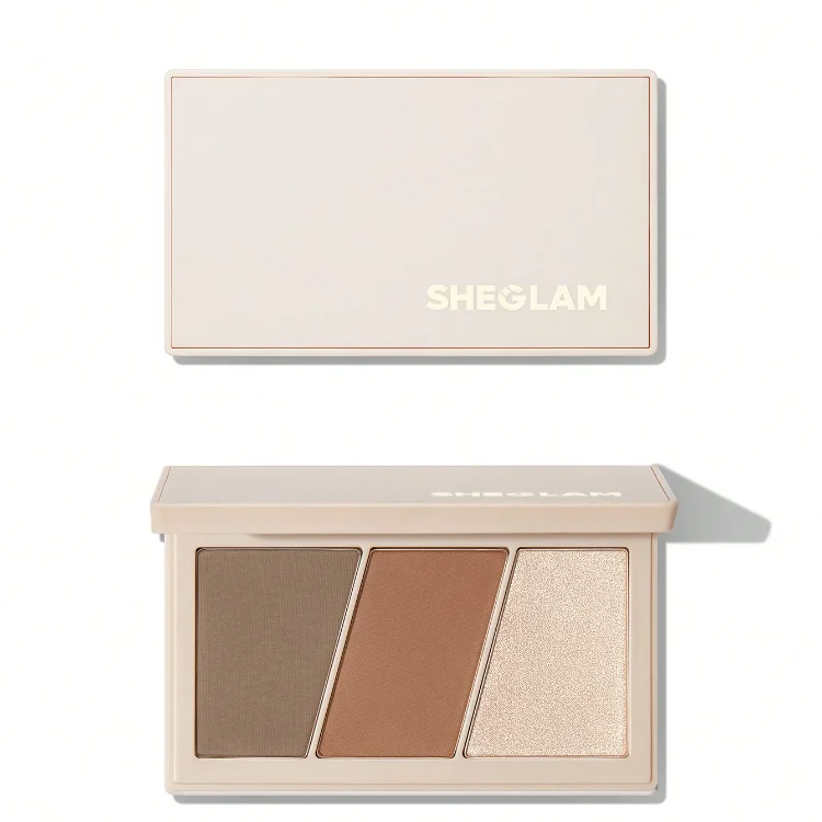 Sheglam Trio Hero Face Palette - Sand پالت کانتور و برانزر پودری تیرو هیرو شیگلم