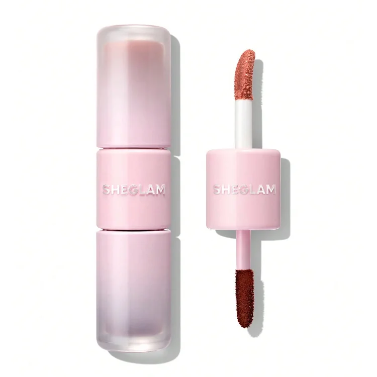Sheglam Line To Shine Peel-Off Lip Stain & Gloss Duo-Peach Mousse لیپ گلاس و تینت پیل آف شیگلم
