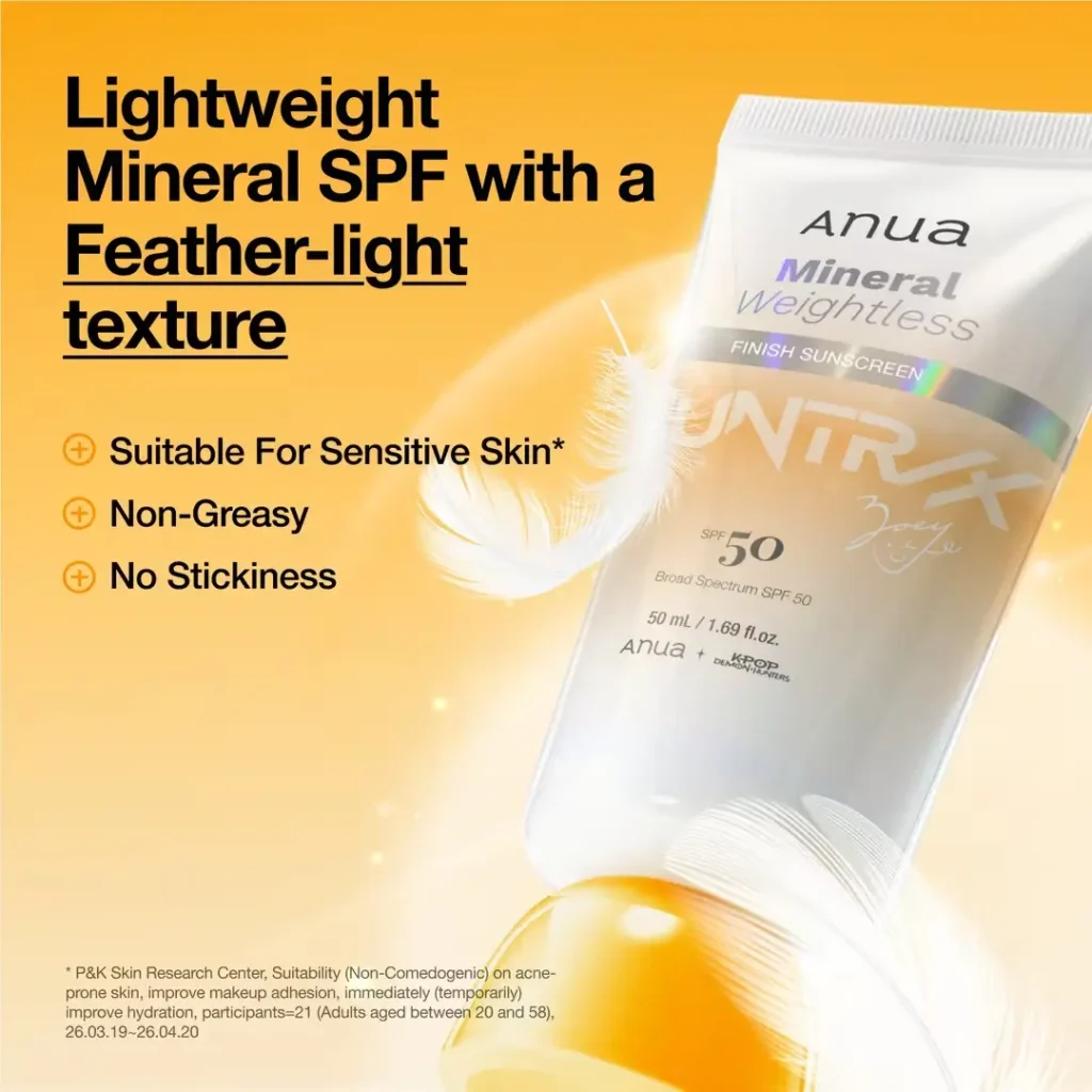 ضد آفتاب مینرال و سبک SPF 50 آنوا ۵۰میل 2 ضد آفتاب مینرال آنوا3
